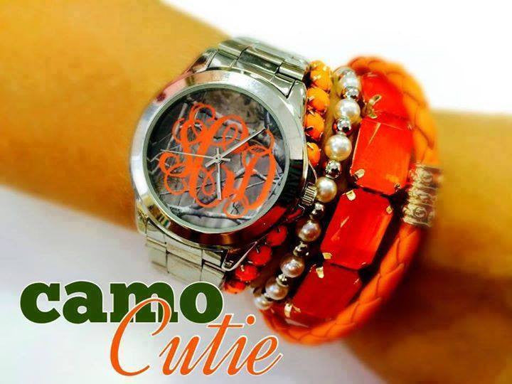 Camo Monogram Watch: Orange
