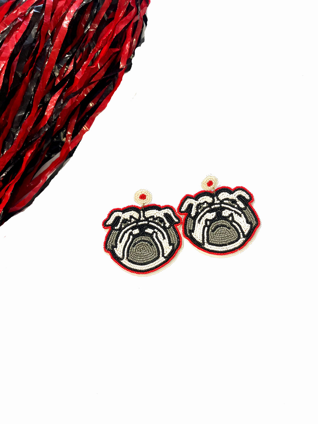 Georgia Bulldog: Beaded Earrings