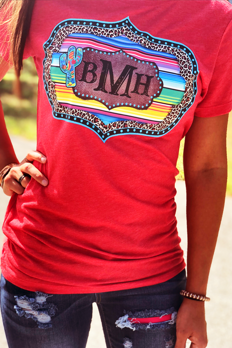 Simply Serape: Cheetah/ Serape Monogram Tee