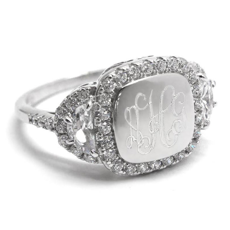 Sabrina: Elegant Sterling Silver Square Ring