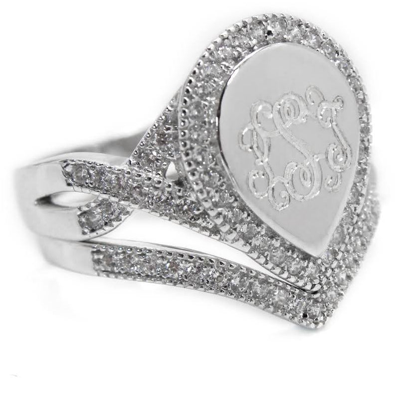 Logan: Sterling Silver Tear Drop Ring