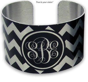 Custom Cuff Bracelet: Black Chevron
