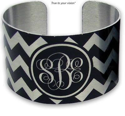 Custom Cuff Bracelet: Black Chevron