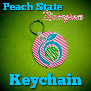 Peach State Inspired Stripe Keychain