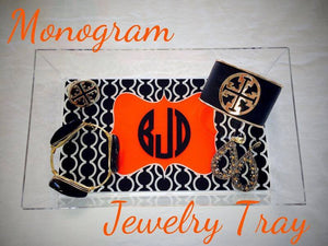 Monogram Jewelry Tray: Black / Orange