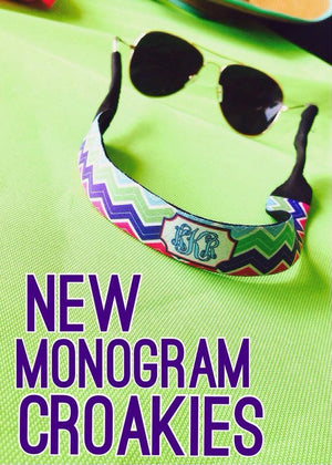 Monogram Croakie: Neon Chevron