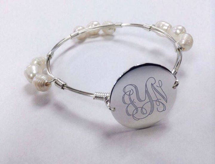 Classic Monogram Bracelet: Pearl