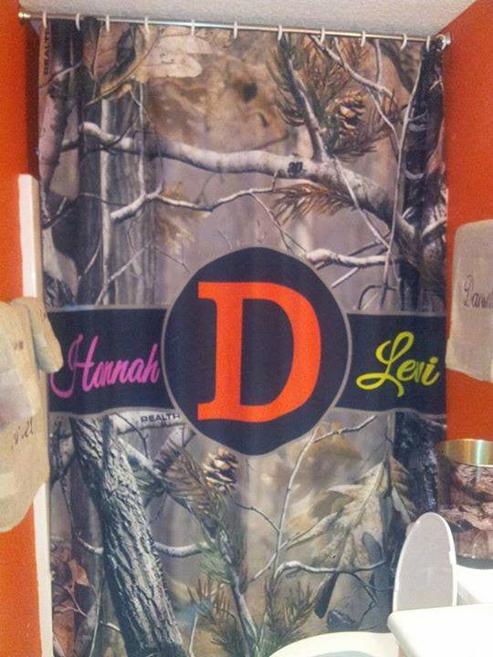 Monogram Shower Curtain: Camo