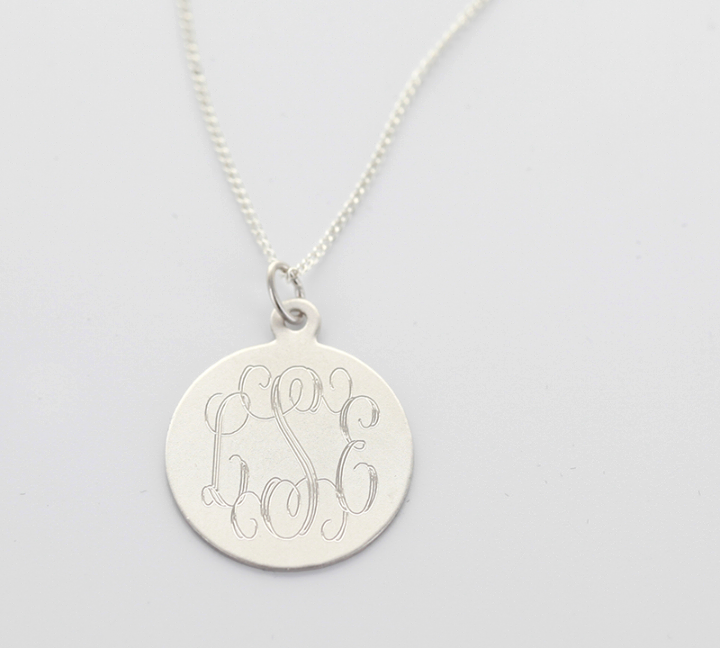 Classic Monogram Necklace: Silver