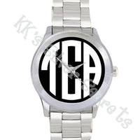 Monogram Watch: Black Face/ White Circle