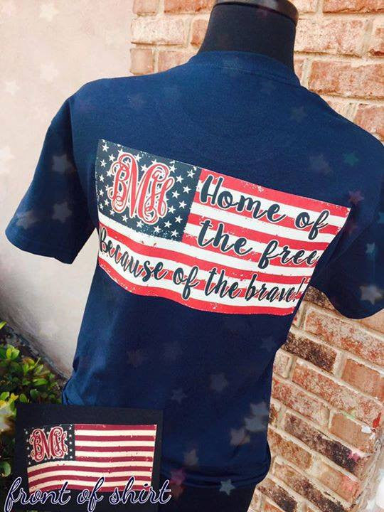 American Pride Short Sleeve T-Shirt: Navy/ Flag