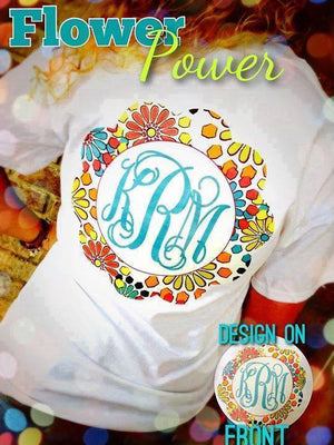 Flower Power Monogram T-Shirt: White