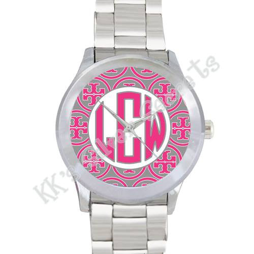 Designer Inspired Watch: Pink/ Gray