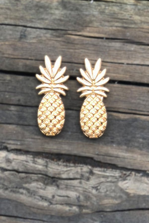 Gold Pineapple Earrings