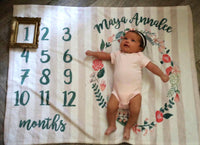 Custom Month Milestone Baby Blankets