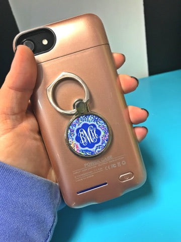 Monogram Ring Stand Phone Holder: Round