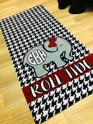 Roll Tide Elephant Monogram Beach Towel