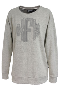 Embroidered Poodle Fleece Crew Sweatshirt