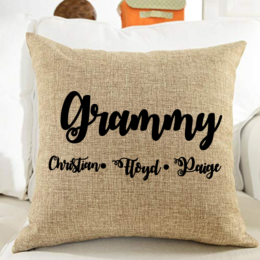Custom Burlap Pillows: Names
