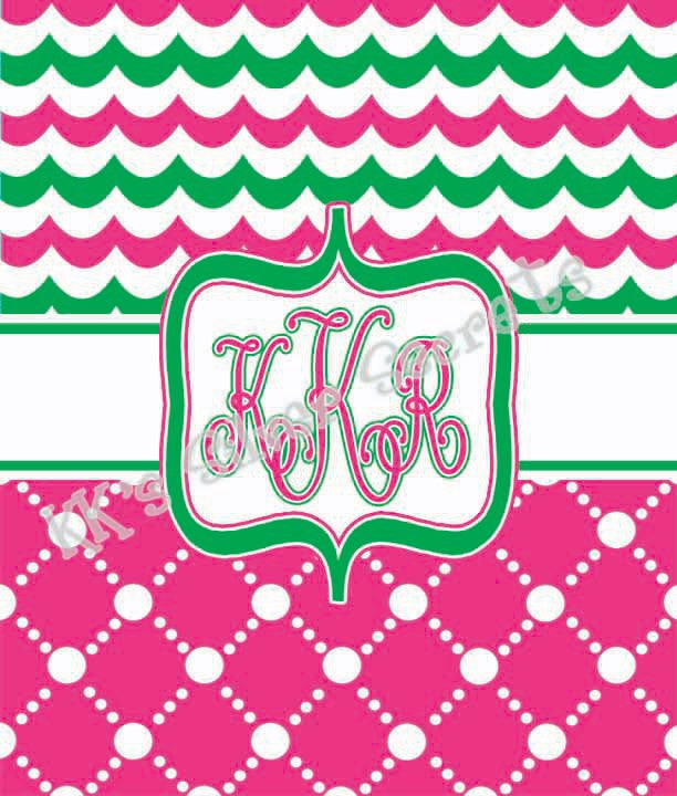 Monogram Mousepad: Pink/Green