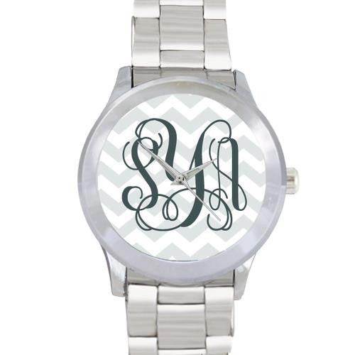 Chevron Watch: White/ Gray