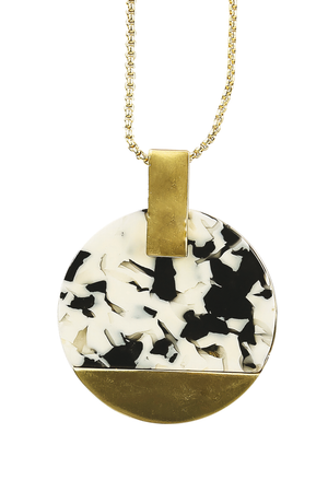 Paris Stone Necklace/ Gold Chain