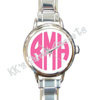 Monogram Watch: Pink Face/ White Circle