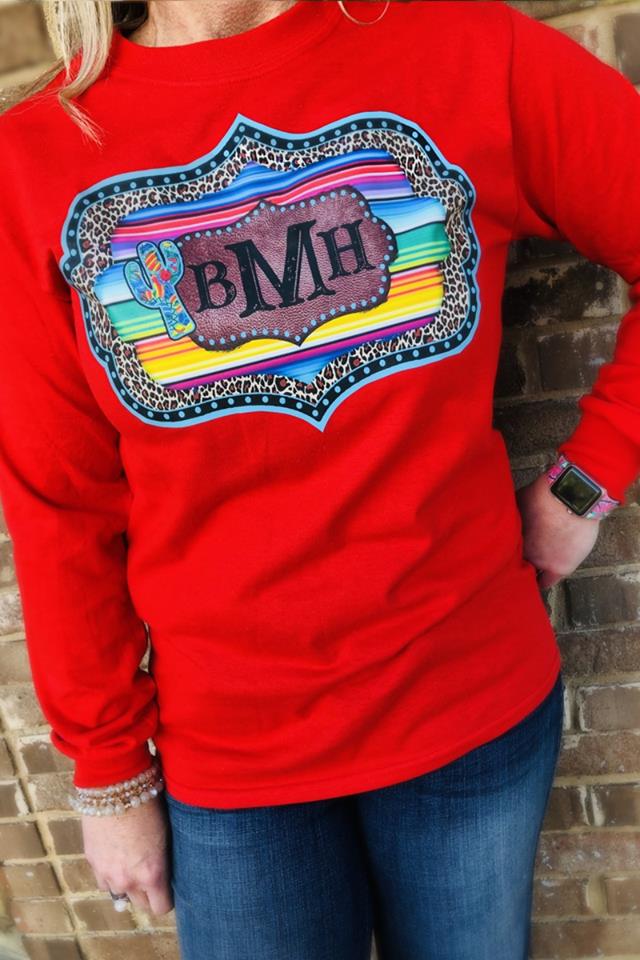 Simply Serape: Cheetah/ Serape Monogram Tee