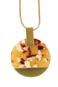 Paris Stone Necklace/ Gold Chain