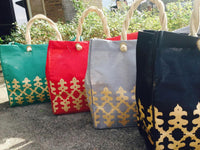 Royal Burlap Totes: Gold/ Vine