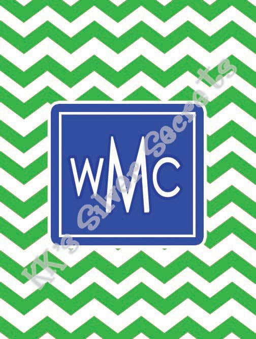 Monogram Mousepad: Green/Blue Block