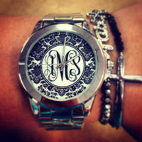 Monogram Damask Watch: Black/ White