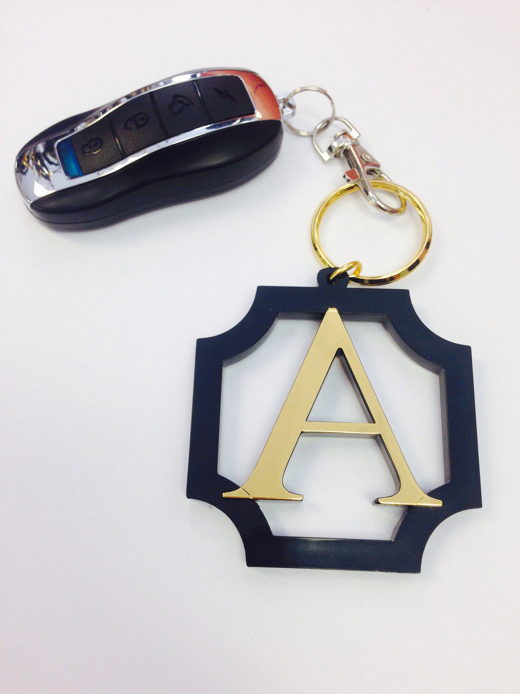 Monogrammed Key-chain: Gold/ Black