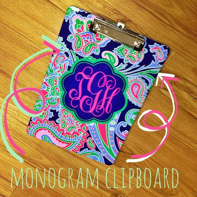 Monogram Clipboard: Paisley