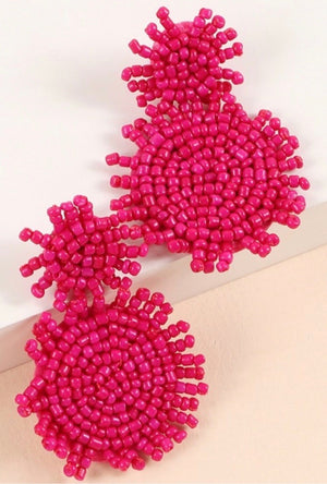 Pom Pom: Bead Earrings