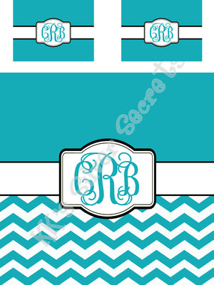 KK's Custom Bedding: Turq chevron