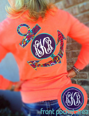 Anchors Celtic Monogram T-Shirt: Neon Coral