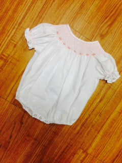 Smocked Bubble: White/ Floral