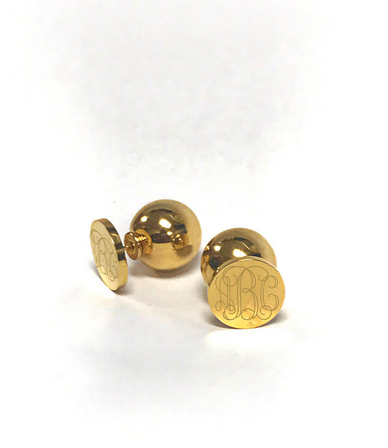 Monogram Double Sided Studs: SILVER & GOLD