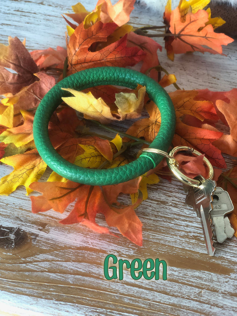 Fall leather bangle key fobs