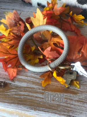 Fall leather bangle key fobs