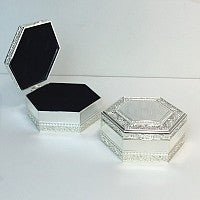 Hexagon Monogram Silver Jewelry Box