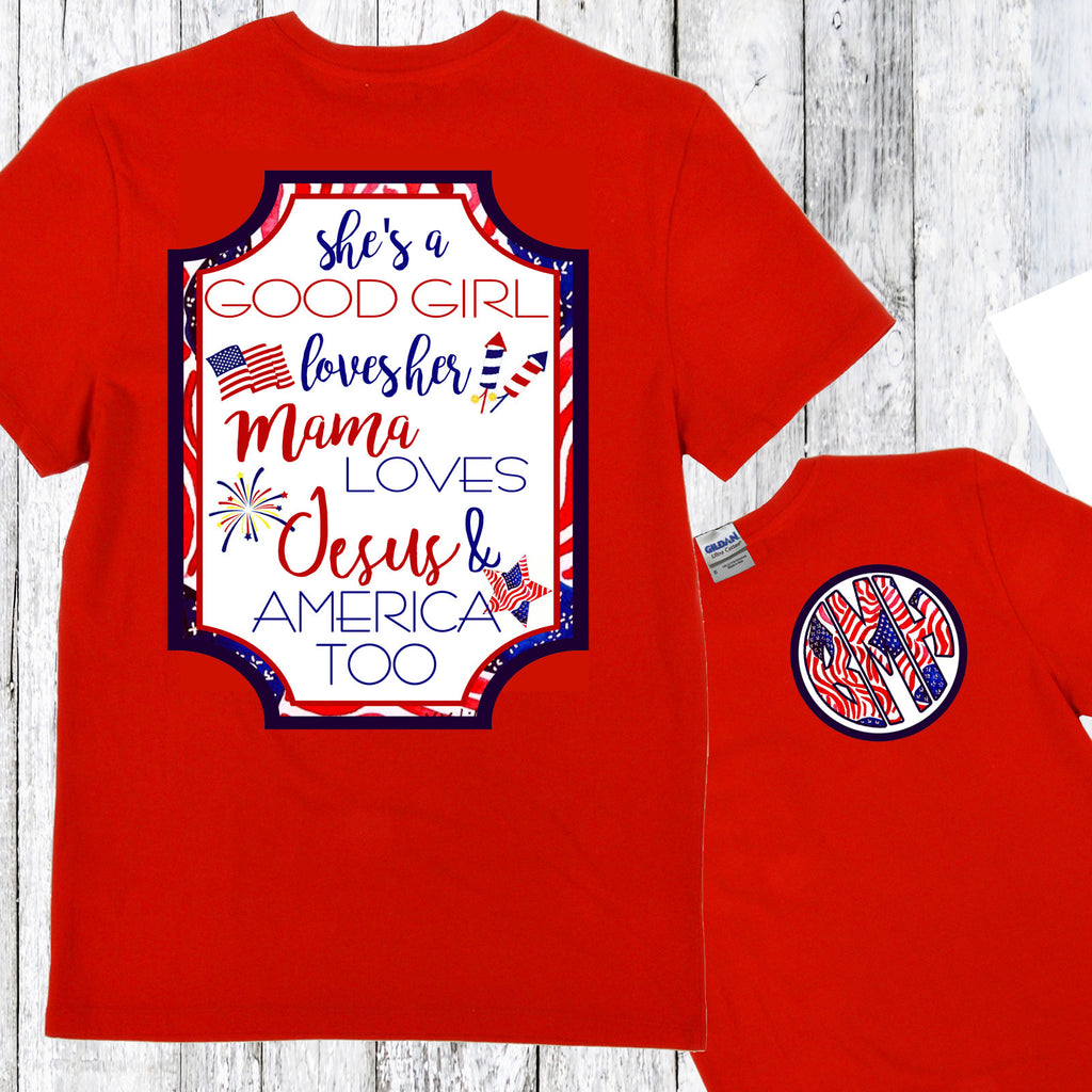 Short Sleeve RED: AMERICA TOO TSHIRT