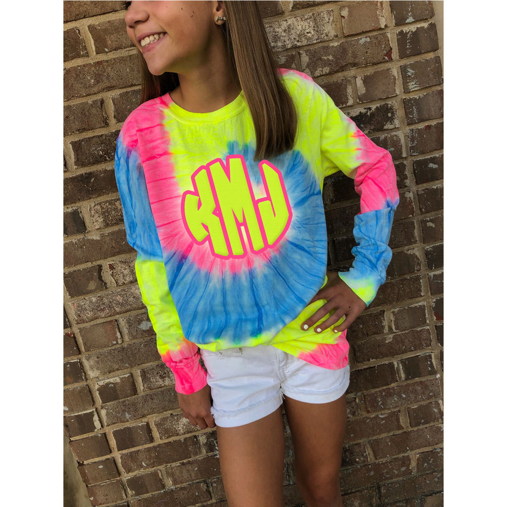 Long Sleeve Pastel Tie Dye T shirt