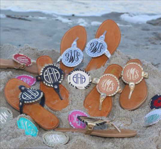 Monogrammed Embroidered Sandals