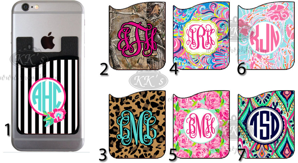 Monogram Phone Wallet Cling