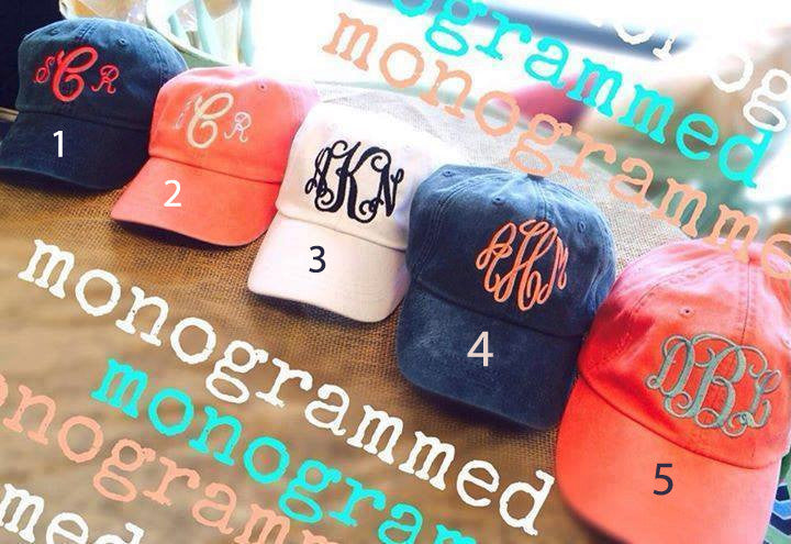 Monogrammed shop baseball hats