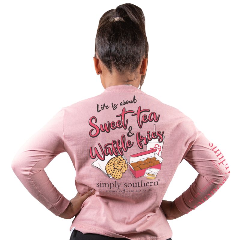 Simply Southern Long Sleeve Tshirt: Sweet/Crepe YOUTH