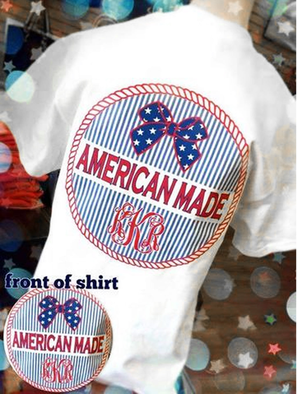 American Pride Short Sleeve T-Shirt: White/ Rope