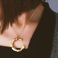 Golden Bamboo Initial Necklace